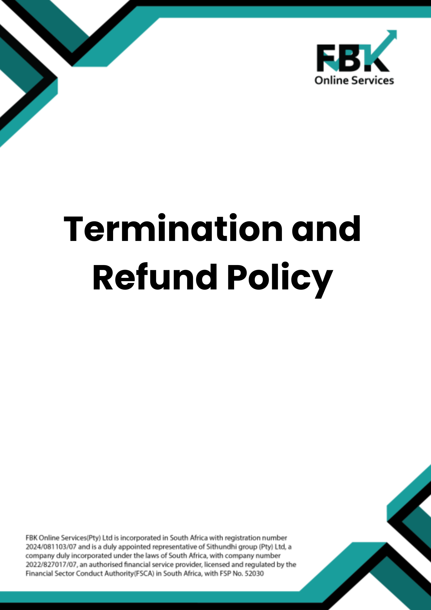 Termination & refund policy